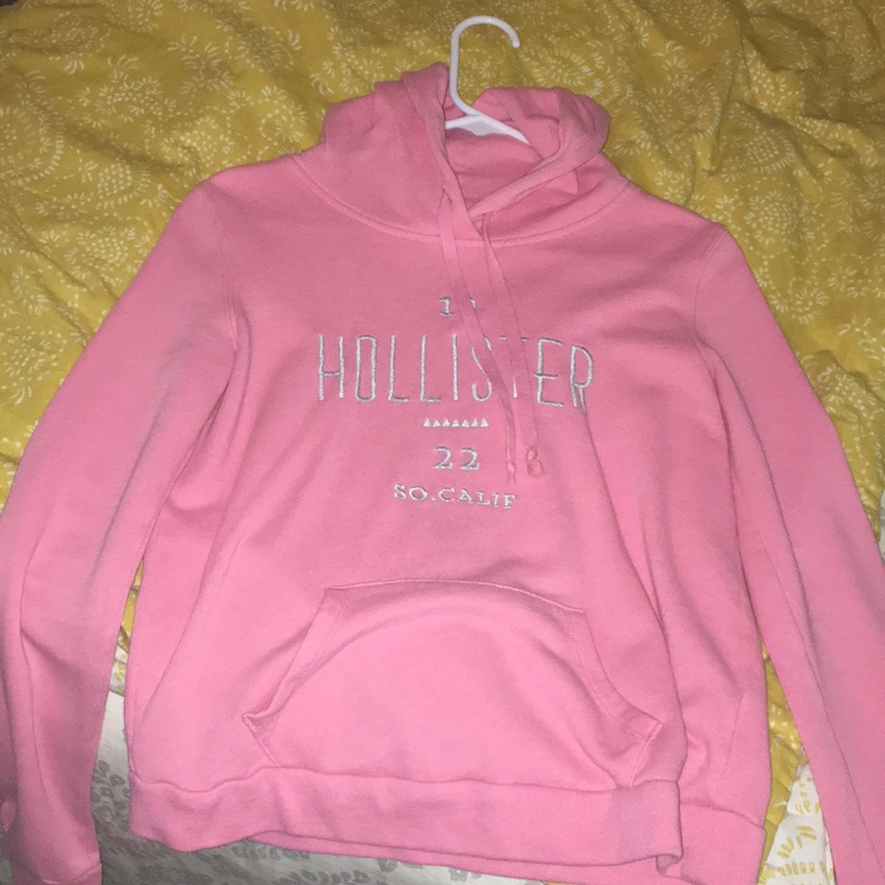 Pink Hollister hoodie